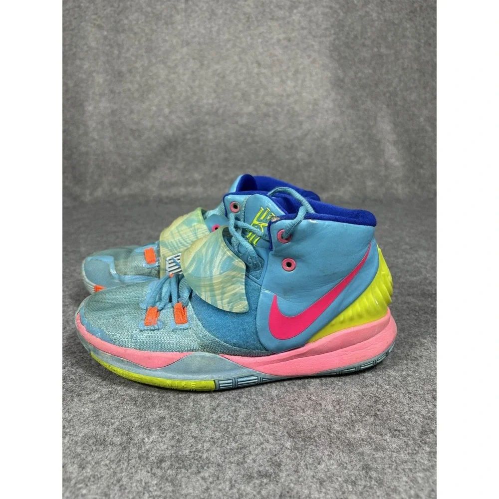 Nike‎ Kyrie 6 Heal the World Basketball Shoes 6Y Blue Pink Mid Top Sneaker